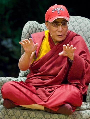 
Dalai Lama With Baseball Cap Madison Wisconsin
